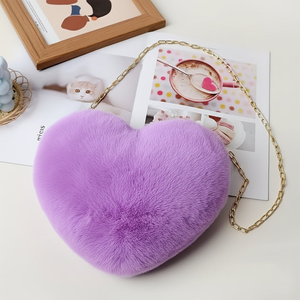Bolso bandolera en forma de corazón Material sintético Accesorio elegante Diario