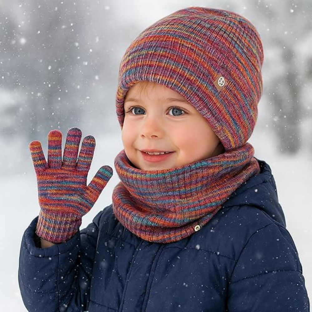 Knitted Winter Hat, Scarf, and Gloves Set Winter Accessories