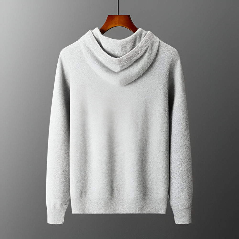 Men's Merino Wool Knit Hoodie Sweater