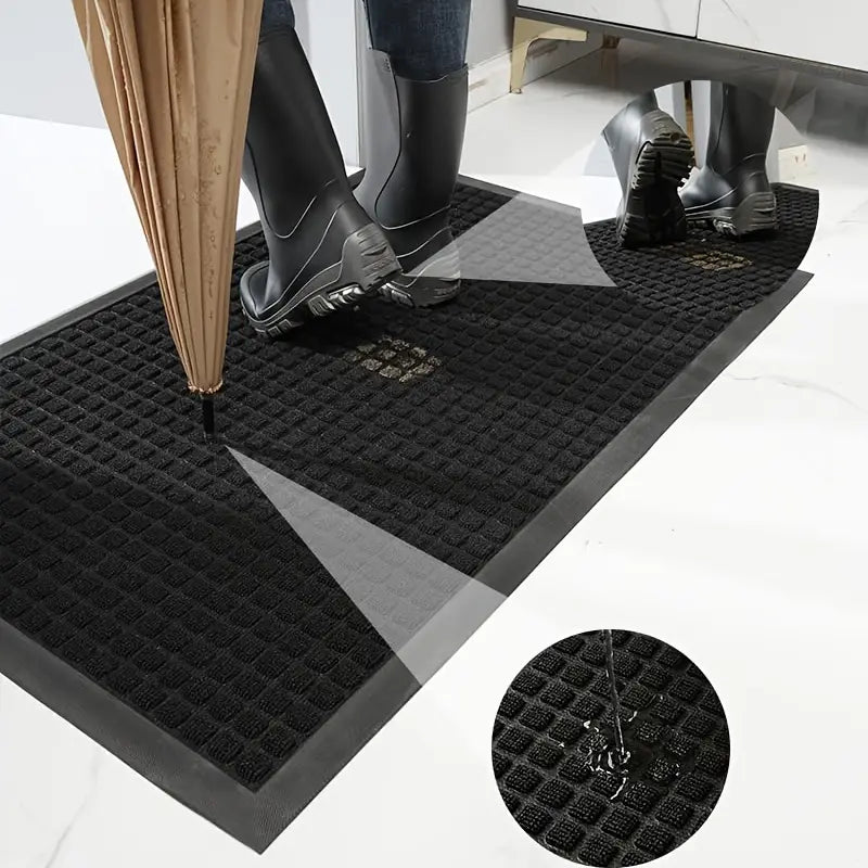 Felpudo para exterior gris antideslizante y resistente para puerta