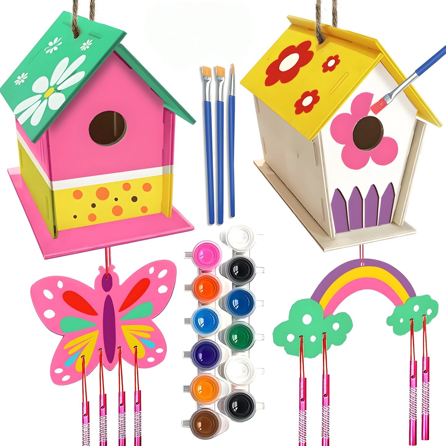 Vogelhaus Holz Bastelset Kinder DIY Malen