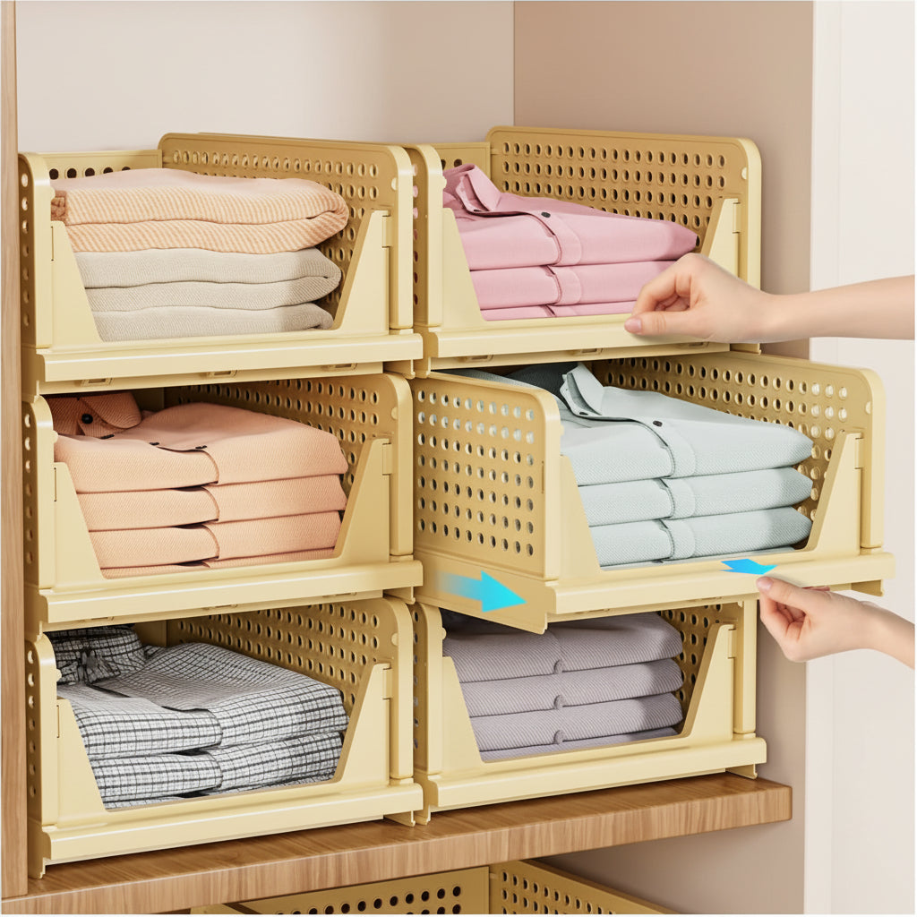 Cajas de almacenamiento plegables prácticas Armario
