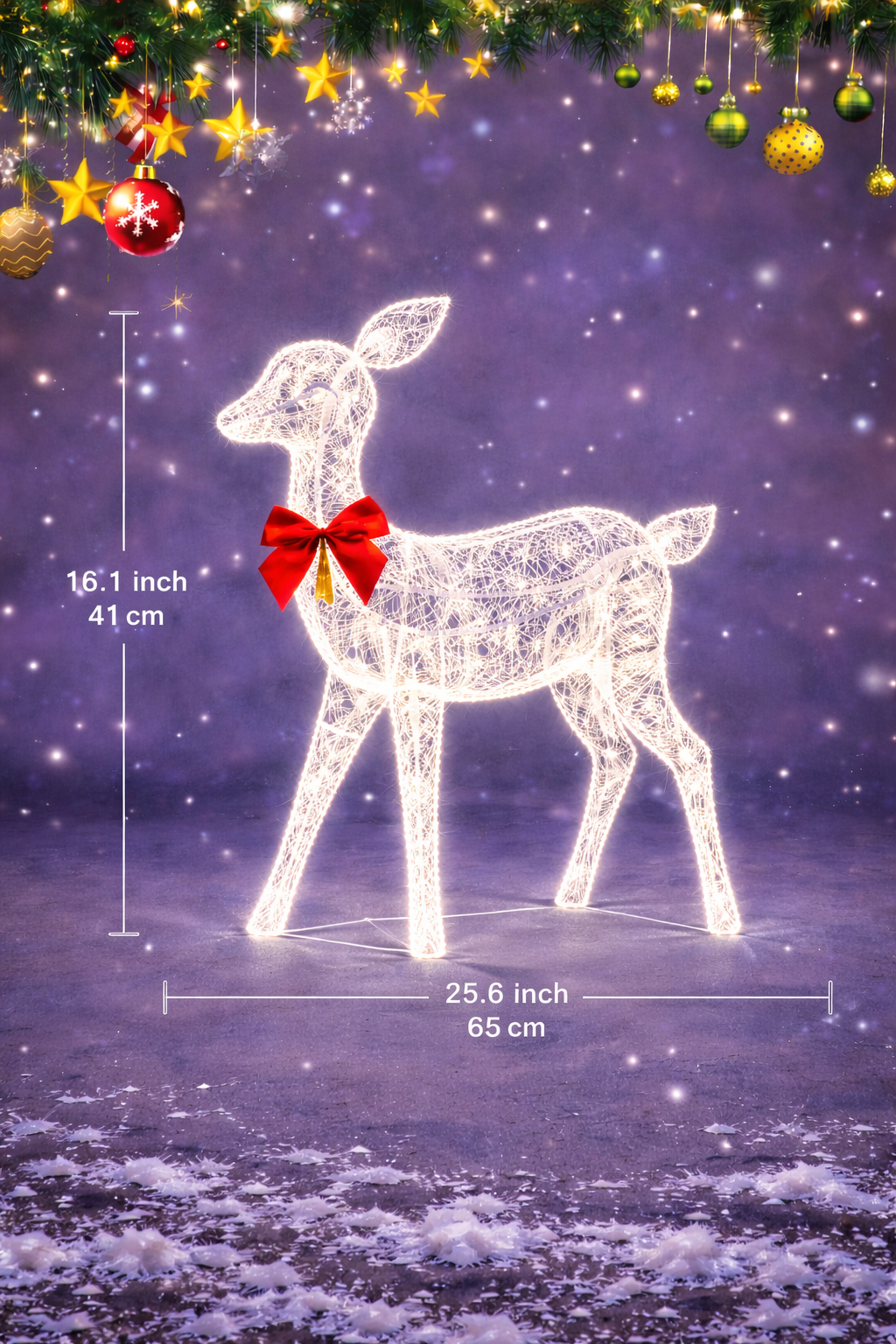 Christmas Reindeer Family Decoration Illuminated Outdoor Rattan Design