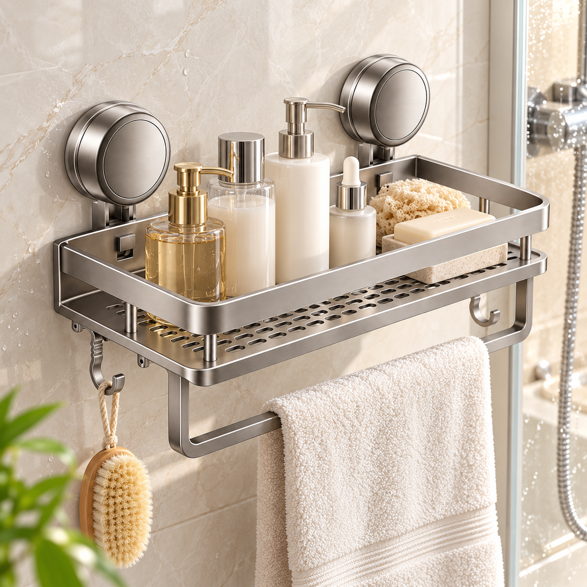 Badezimmerregal Mit Abnehmbarem Design Wandregal Mit Saugnäpfen