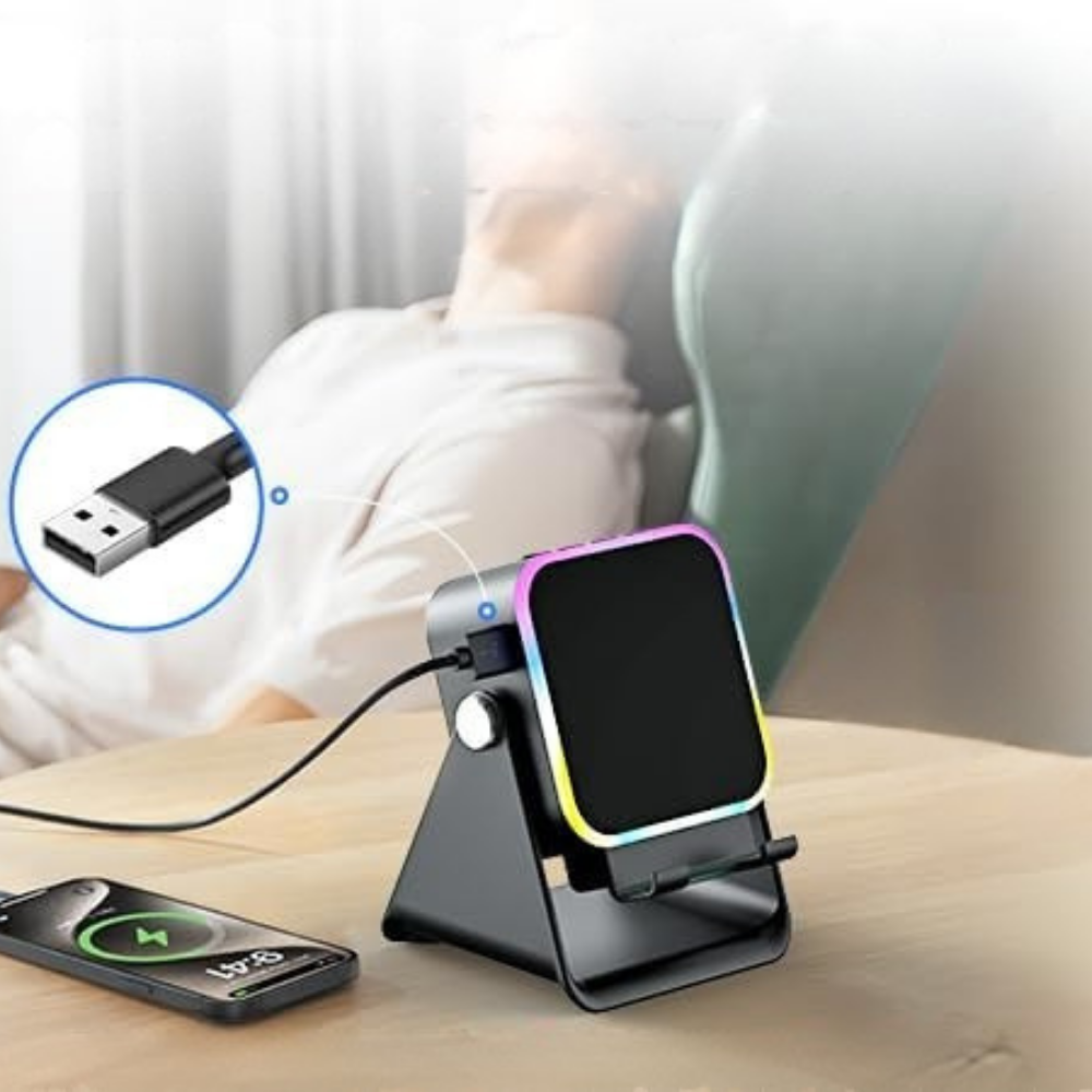 Bluetooth Speaker Induction Phone Holder LED Light