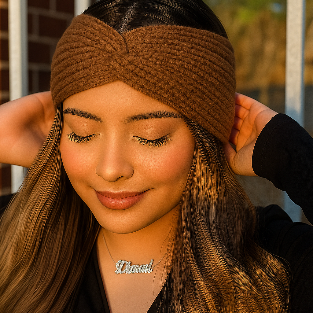 Ribbed Knit Headband Women Winter Warm Earband Set