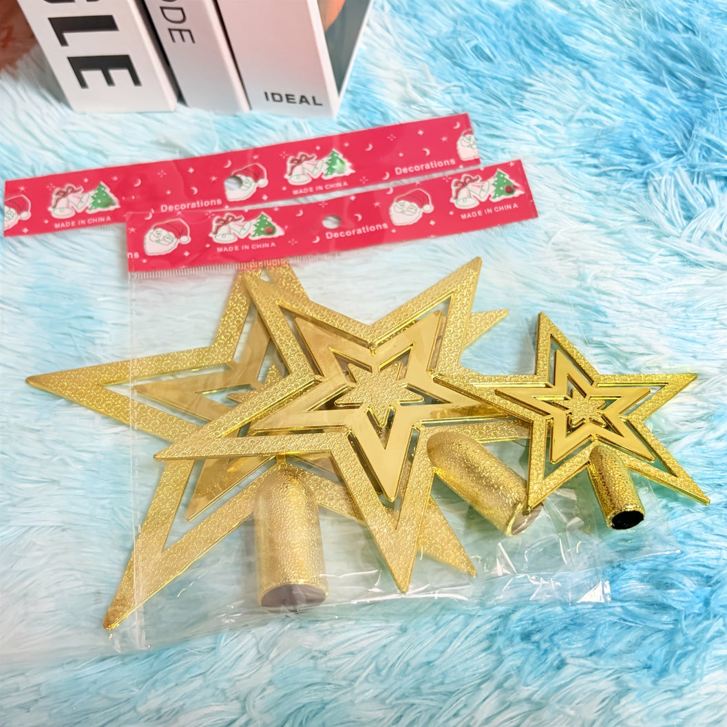 Christbaumspitze Vintage Stern Gold Weihnachtsbaum Topper Deko