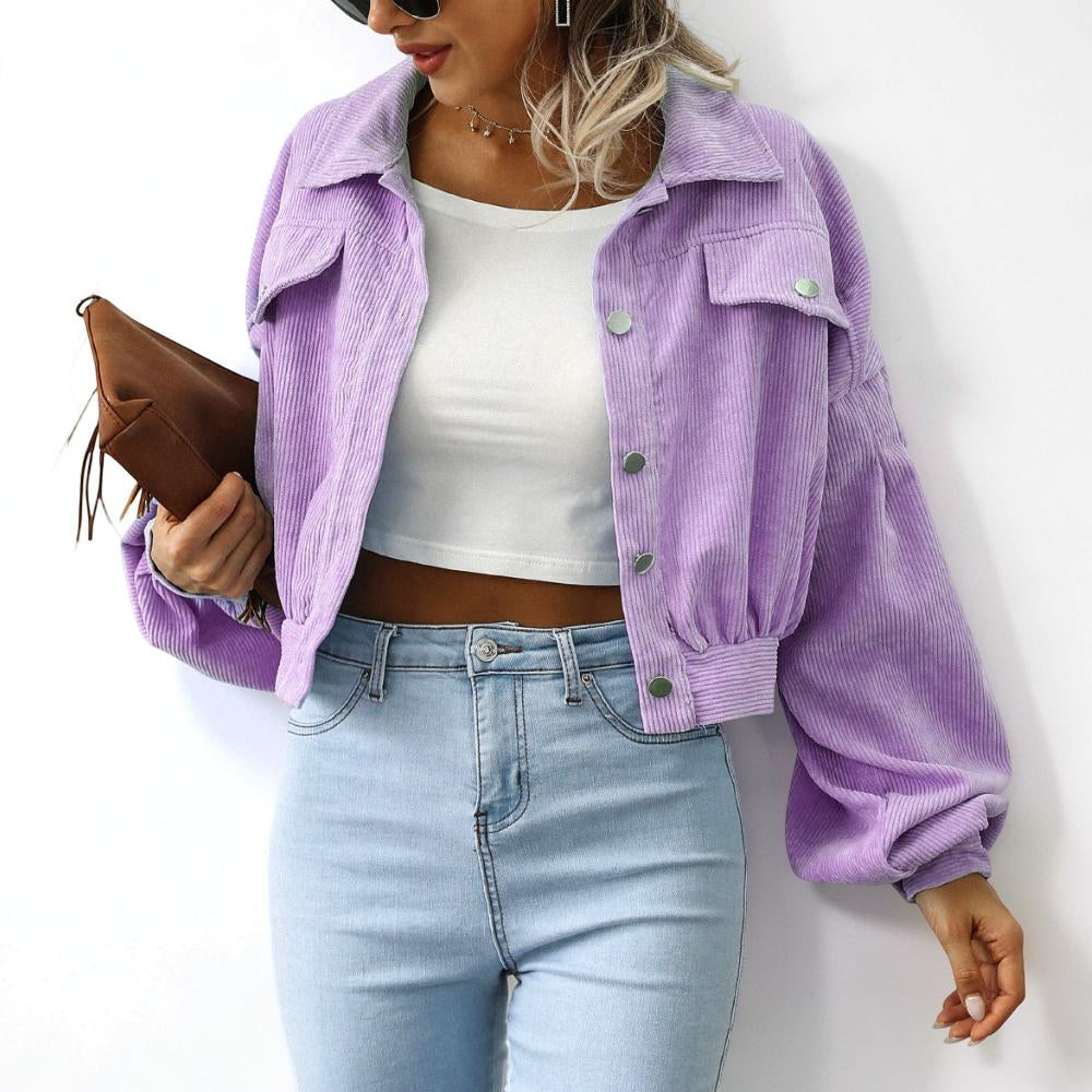 Damen Jacke Knopfleiste Freizeit Alltagslook