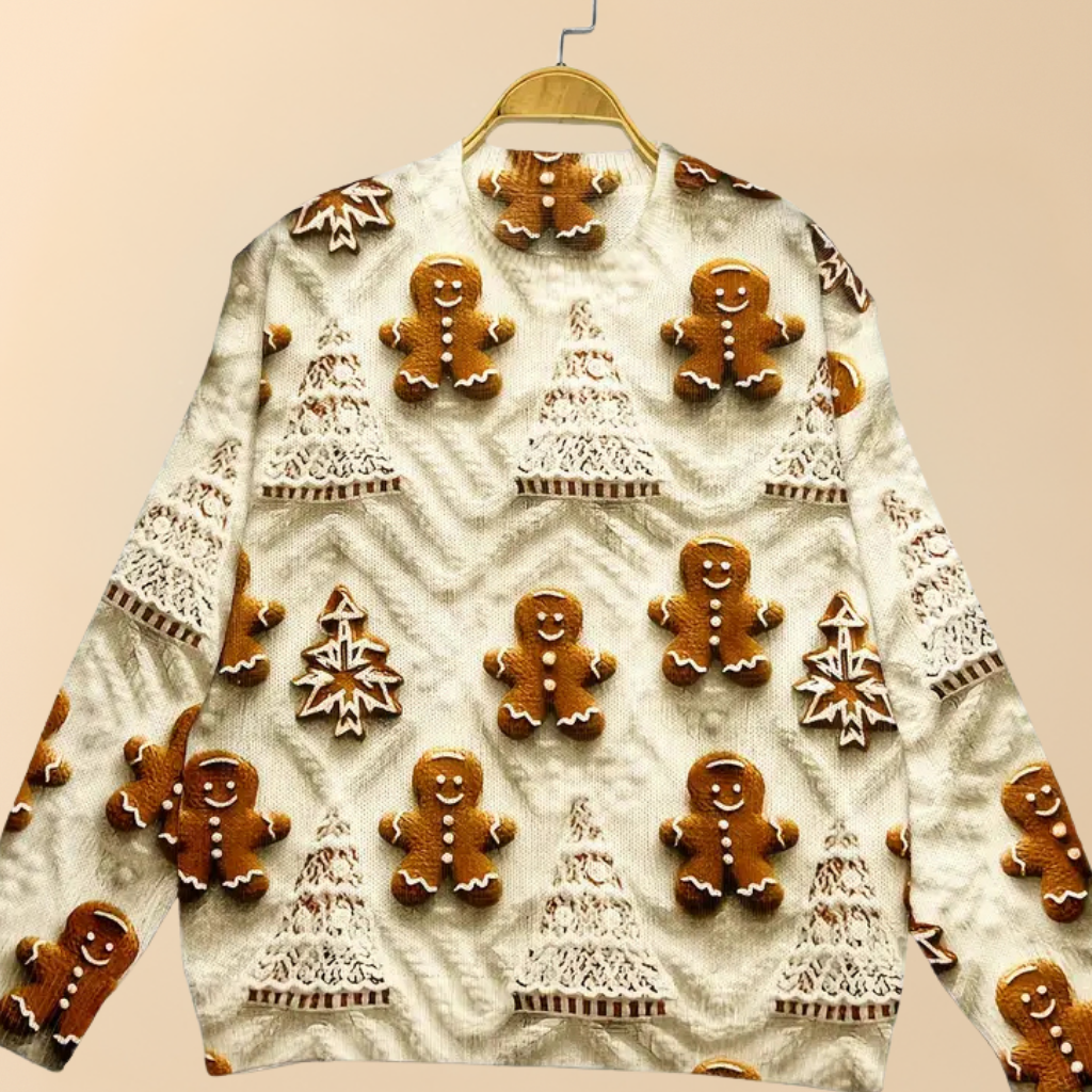 Damen Hässlicher Weihnachtspullover Strick Oversize Warm