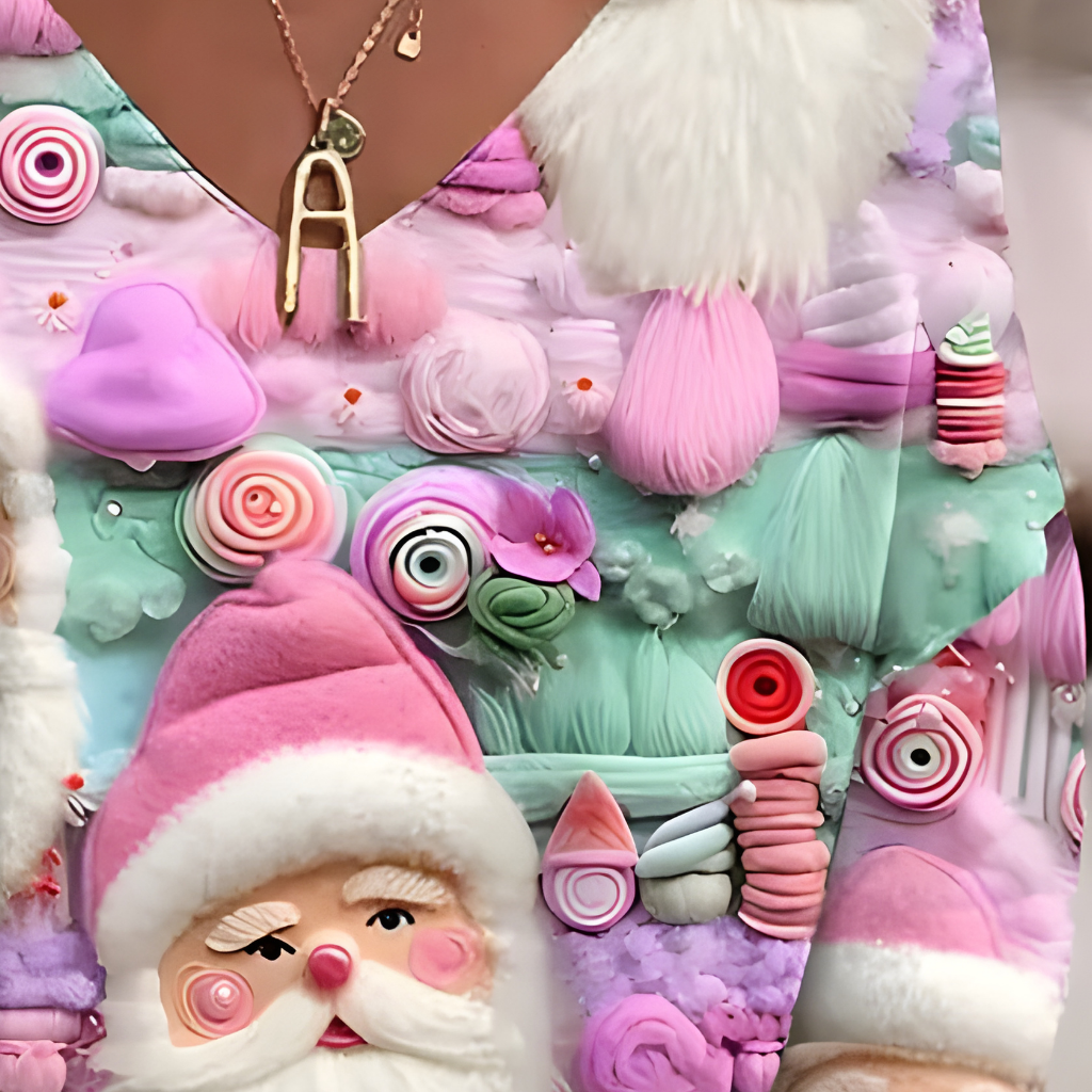 Women's Christmas Sweater Warm Oversize Sweatshirt Long Knit