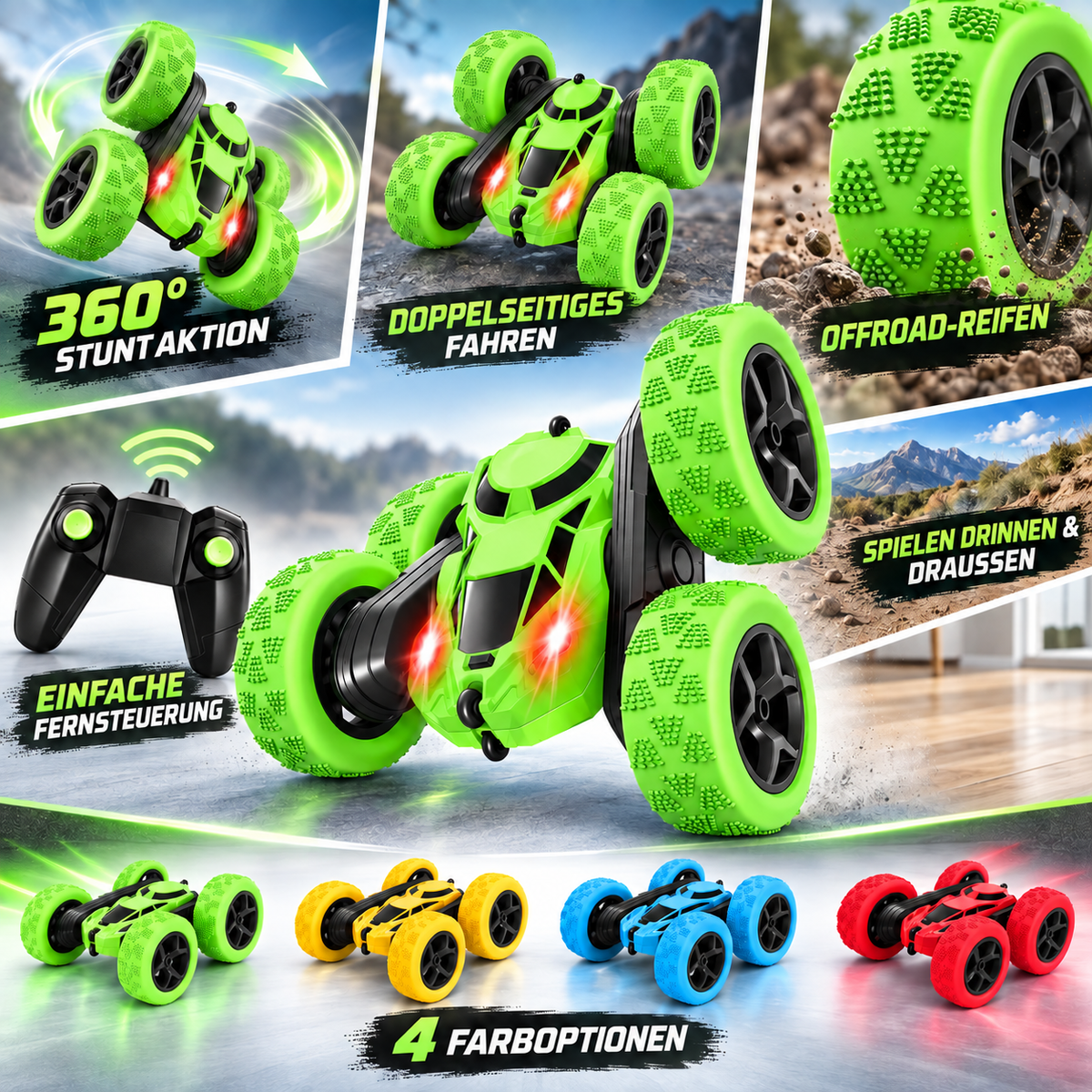 Doppelseitiges Rc Stunt Auto Ferngesteuertes Stuntauto Kinder