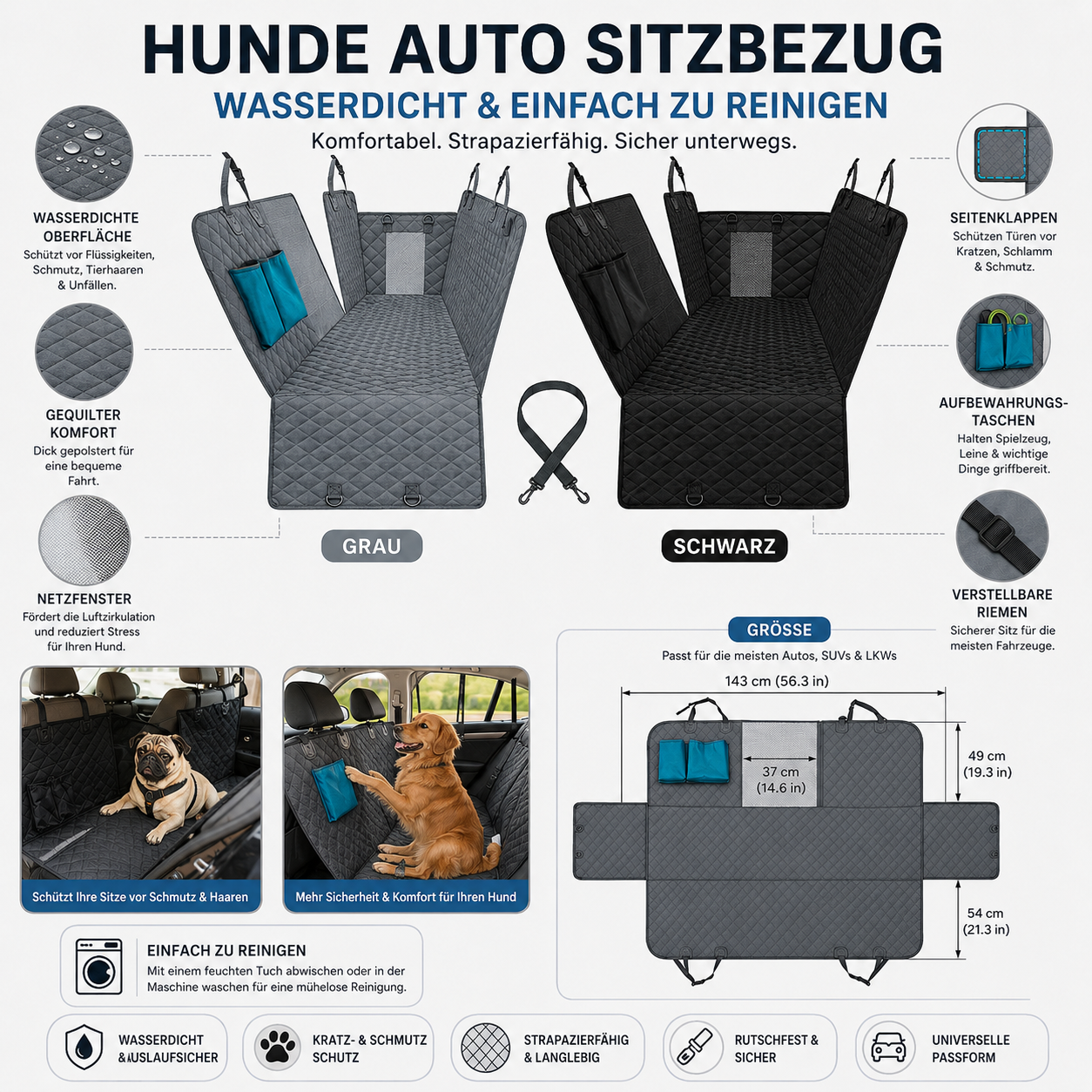 Einfach Zu Reinigen Hundesitzbezug Für Schmutzige Hunde