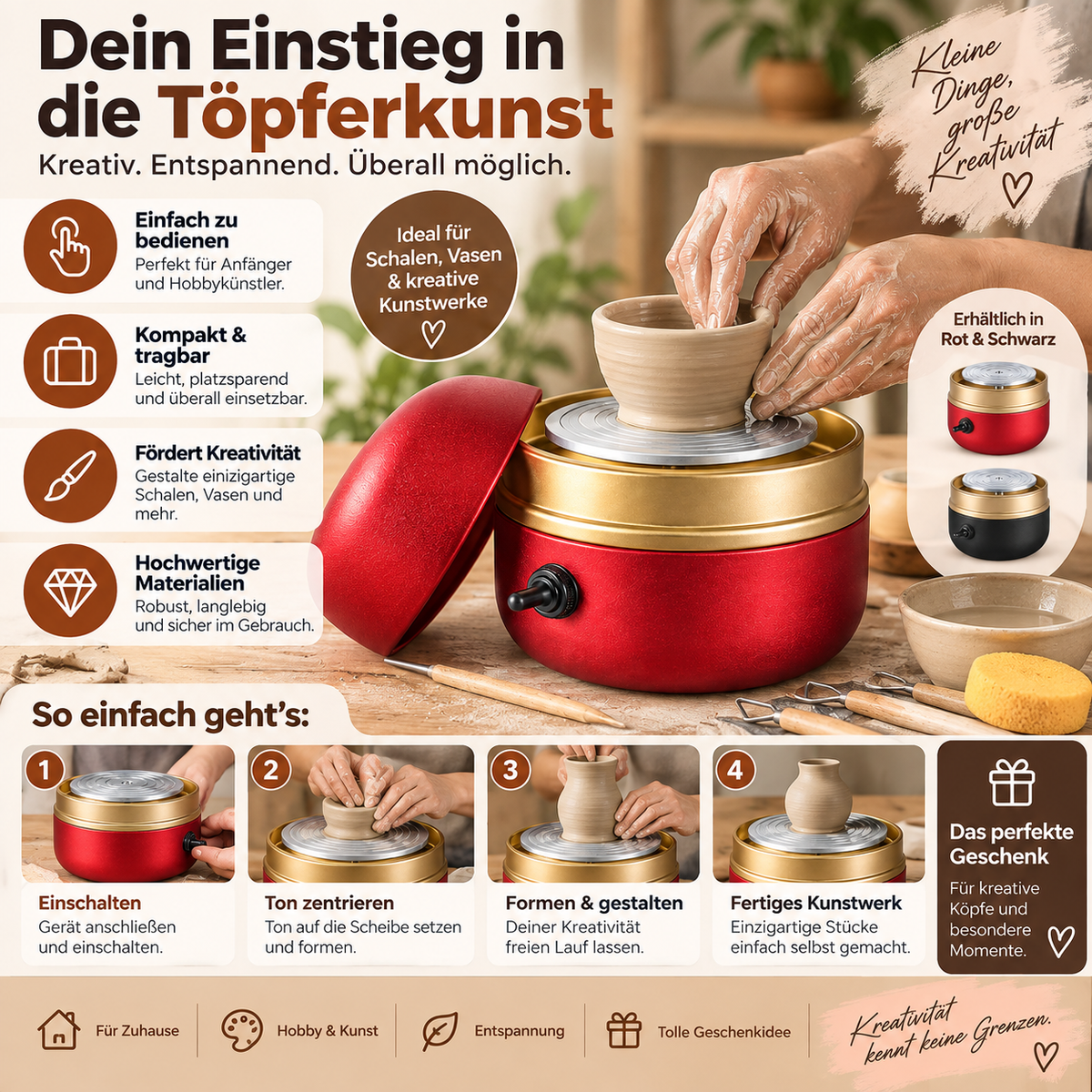 Einfaches Töpferrad Für Anfänger Kreatives Kunstwerkzeug