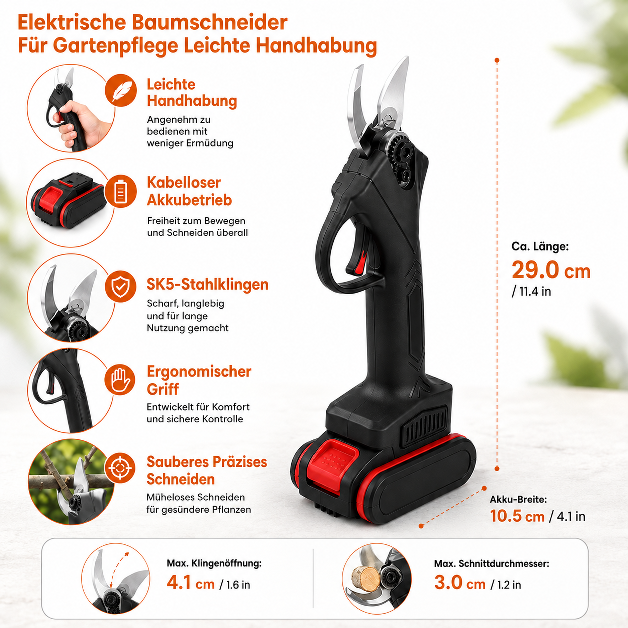 Elektrische Baumschneider Für Gartenpflege Leichte Handhabung