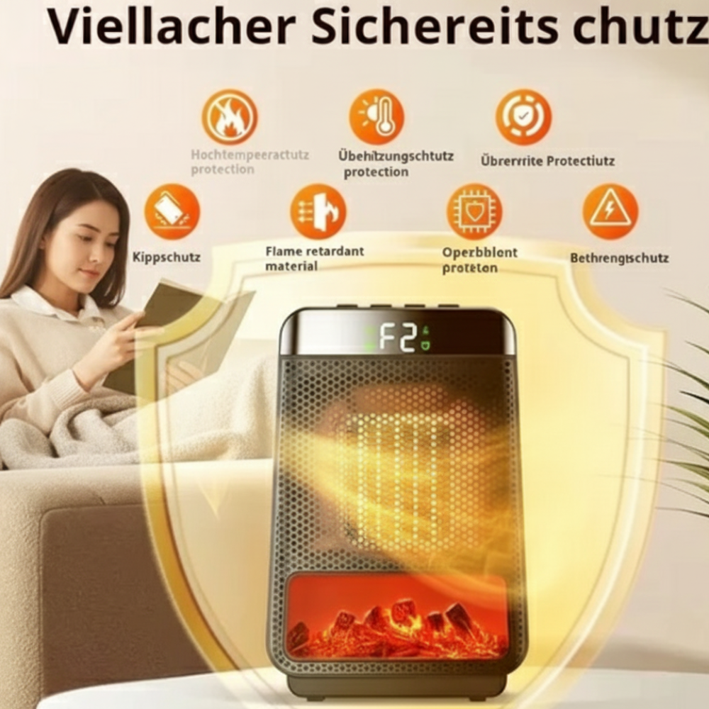 Energieeffiziente Elektrische Keramikheizung mit LED Flammeneffekt