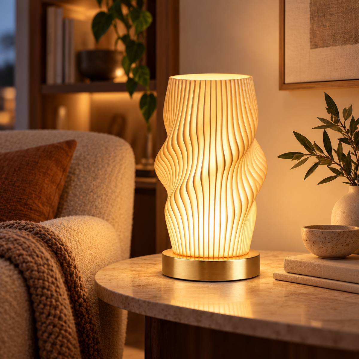 Energiesparende Tischlampe Mit USB Wellenform Design