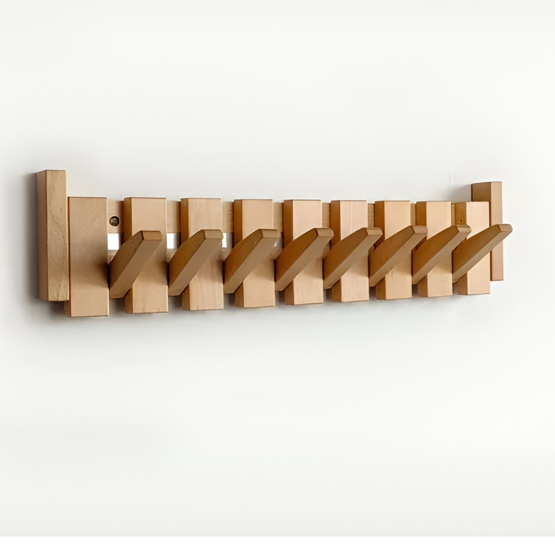 Perchero de pared con ganchos plegables para pasillo y entrada