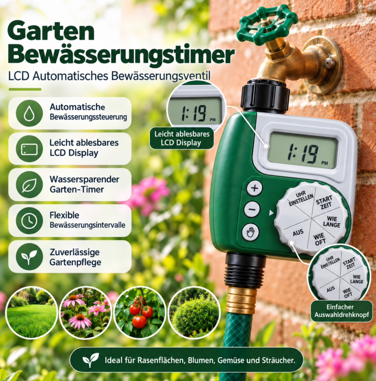 Garten Bewässerungstimer Digital Automatisch Zeitsteuerung