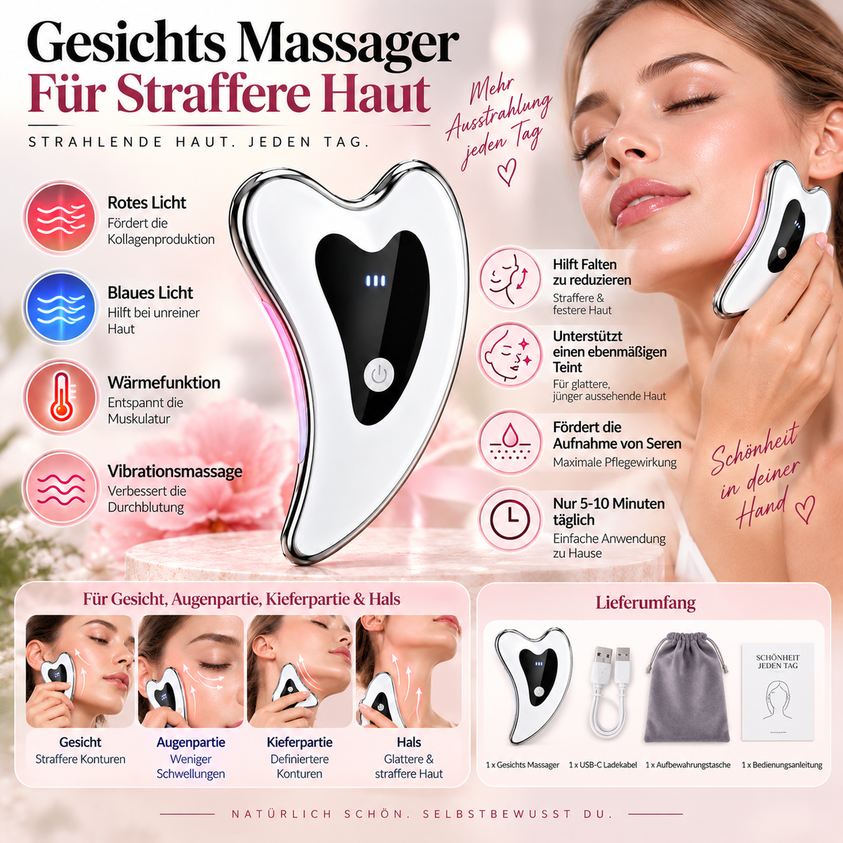 Gesichts Massager Für Straffere Haut Elektrisch Licht