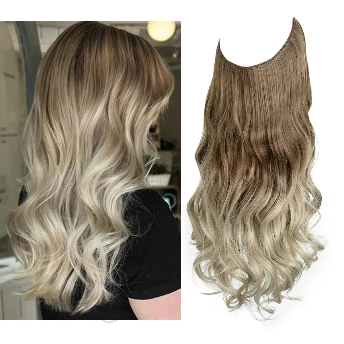 Haarverlängerung Lockig Synthetik Clip In Volumen Extensions8