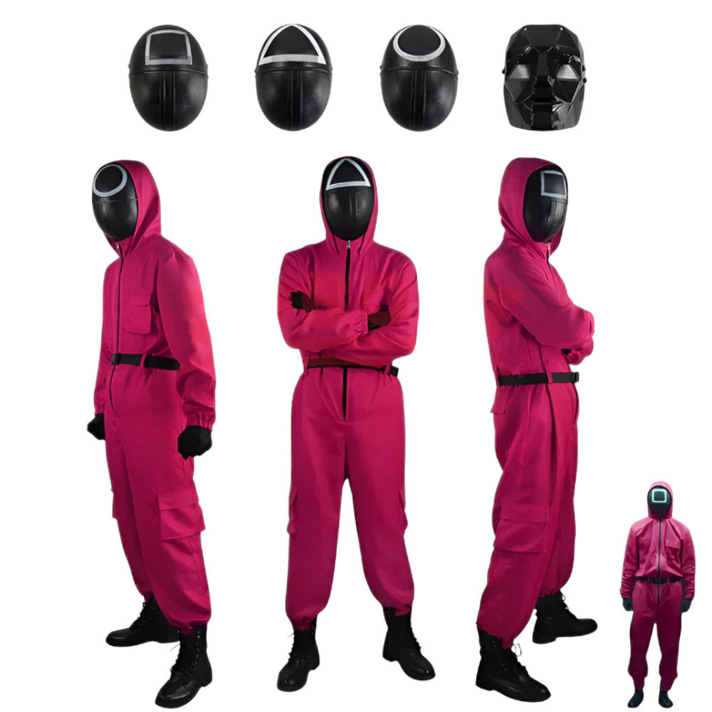 Roter Overall mit Maske Unisex Halloween Cosplay Kostüm