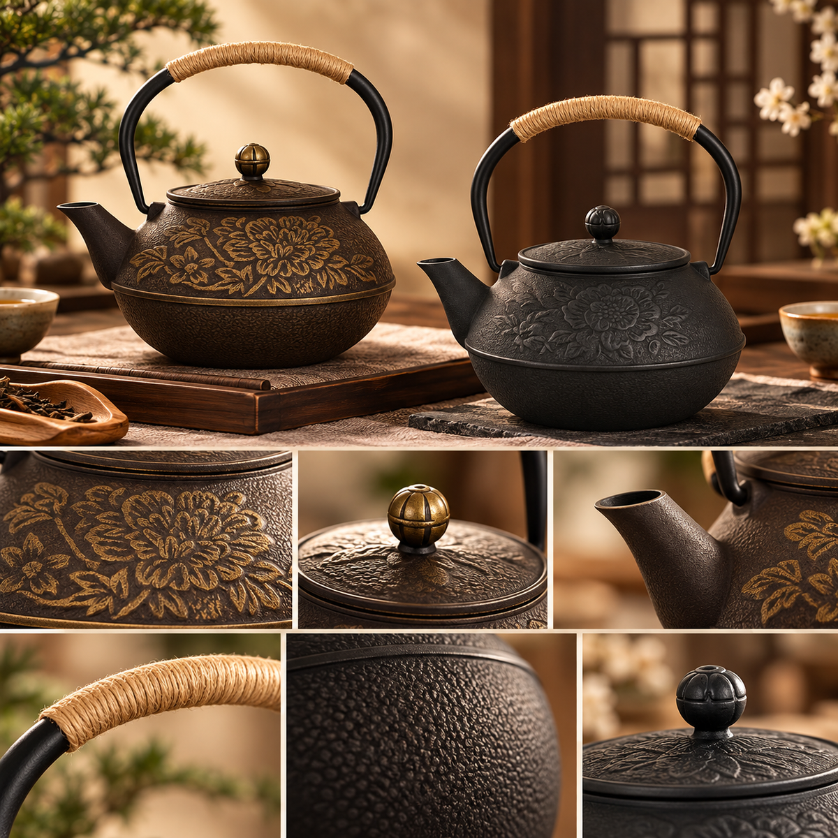 Handgemachte Teekanne Aus Gusseisen Japanisches Design
