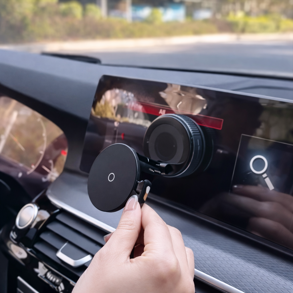 Car Phone Holder Magnetic Suction Cup Wireless Fast Charging