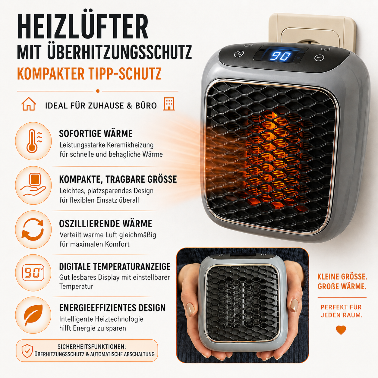 Heizlüfter Mit überhitzungsschutz Kompakter Tipp Schutz