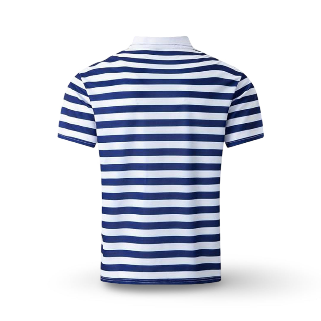 Camiseta polo de hombre a rayas de manga corta para verano