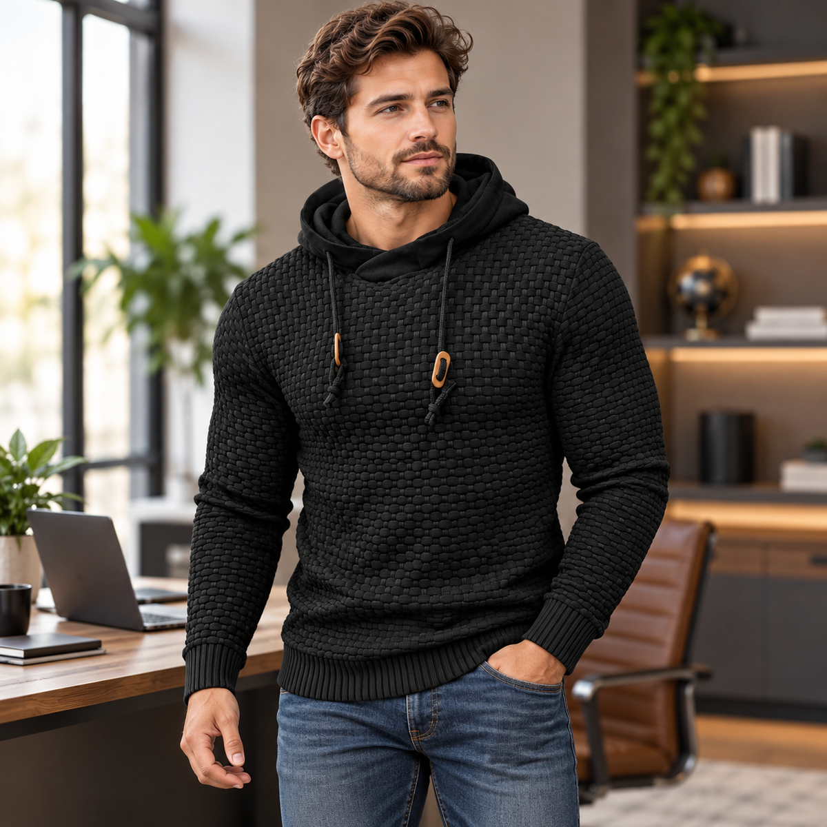 Herren Stylischer Für Freizeit Hoodie Mit Durchdachter