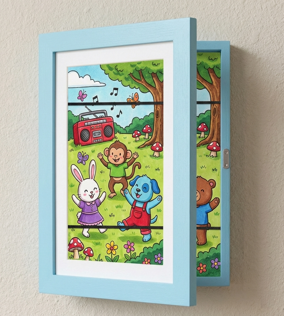 Children's Artwork Frame Wooden Foldable