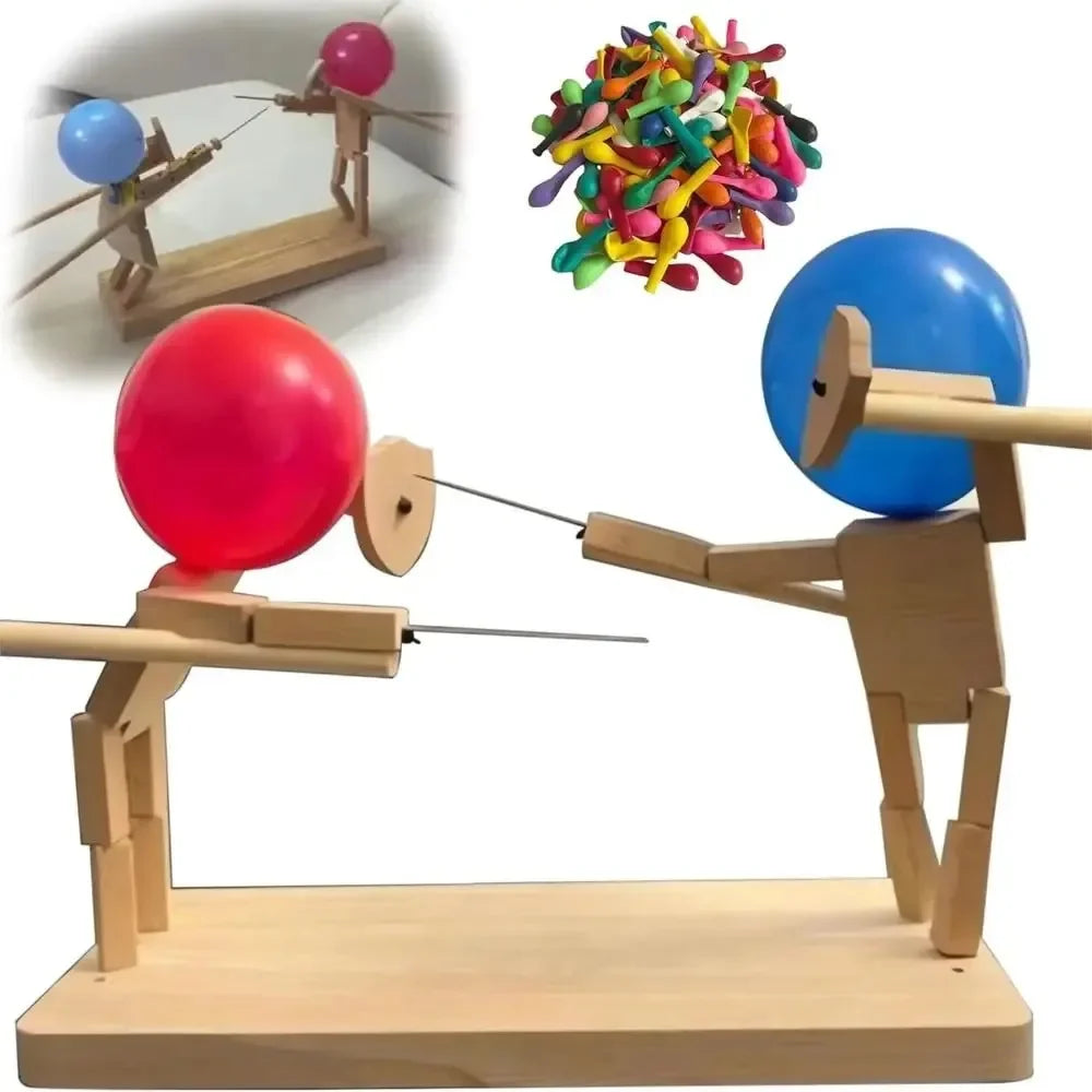 Holz Partyspiel Geschicklichkeitsspiel Duellspiel Ballons