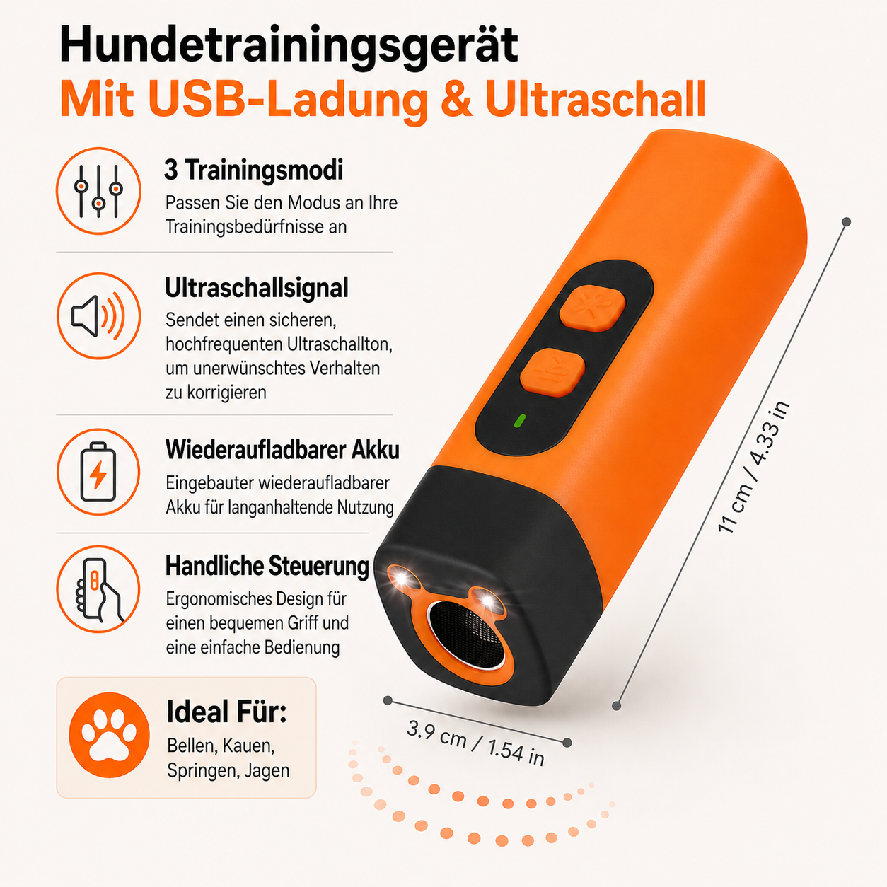 Hundetraining Gerät Mit Usb-Ladung Ultraschall