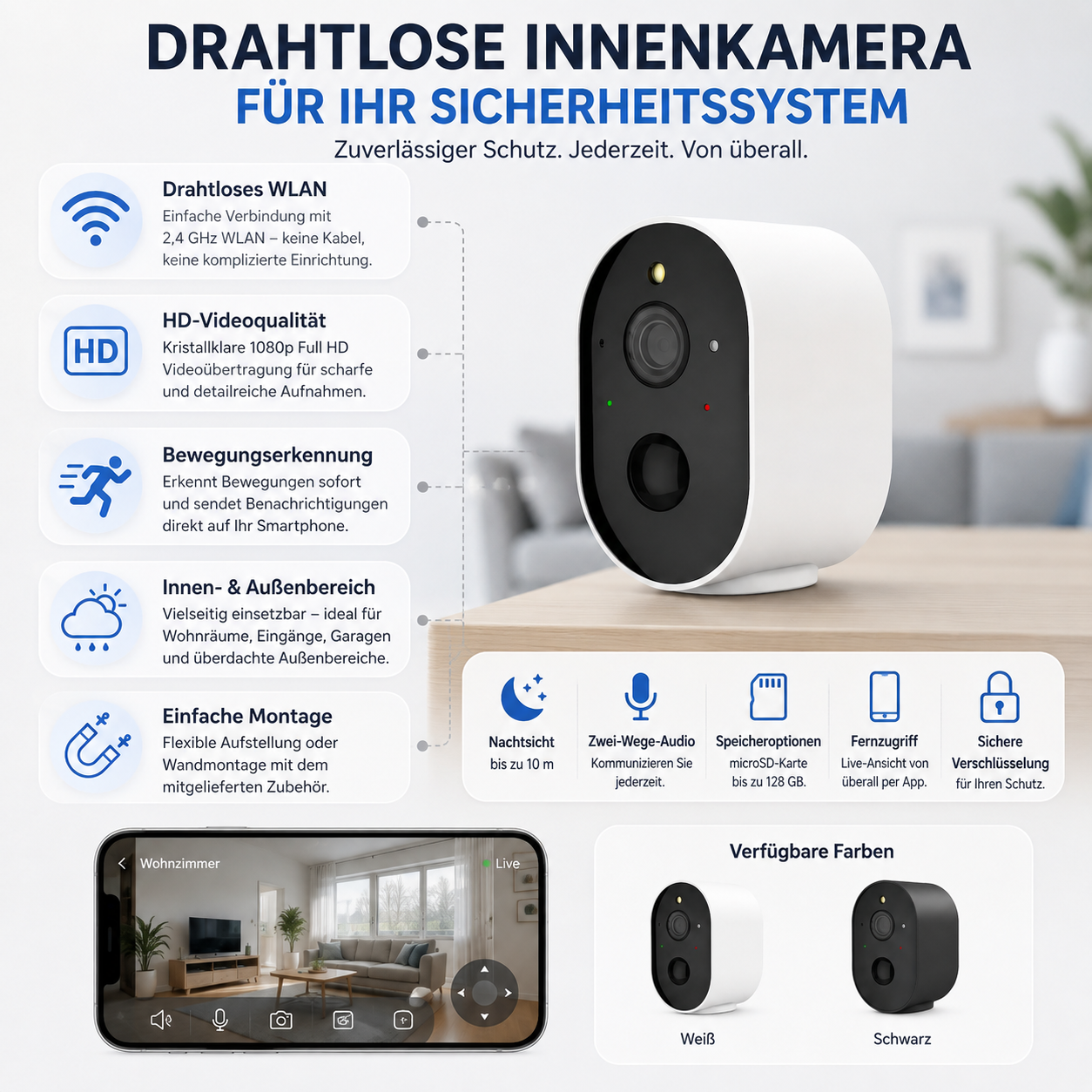 Kamera Für Innenräume Drahtlose Sicherheitssystem