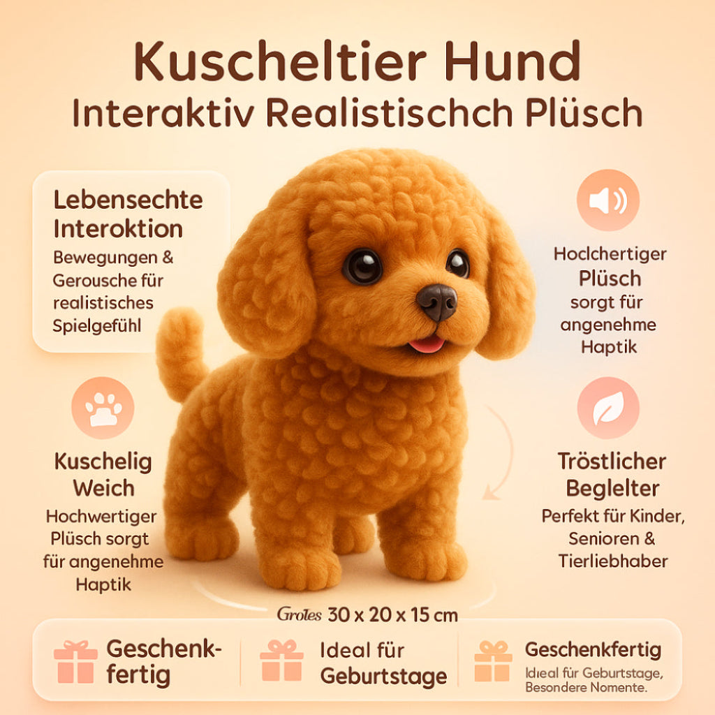Plüschhund interaktiv Kuscheltier Welpe Sound Bewegung