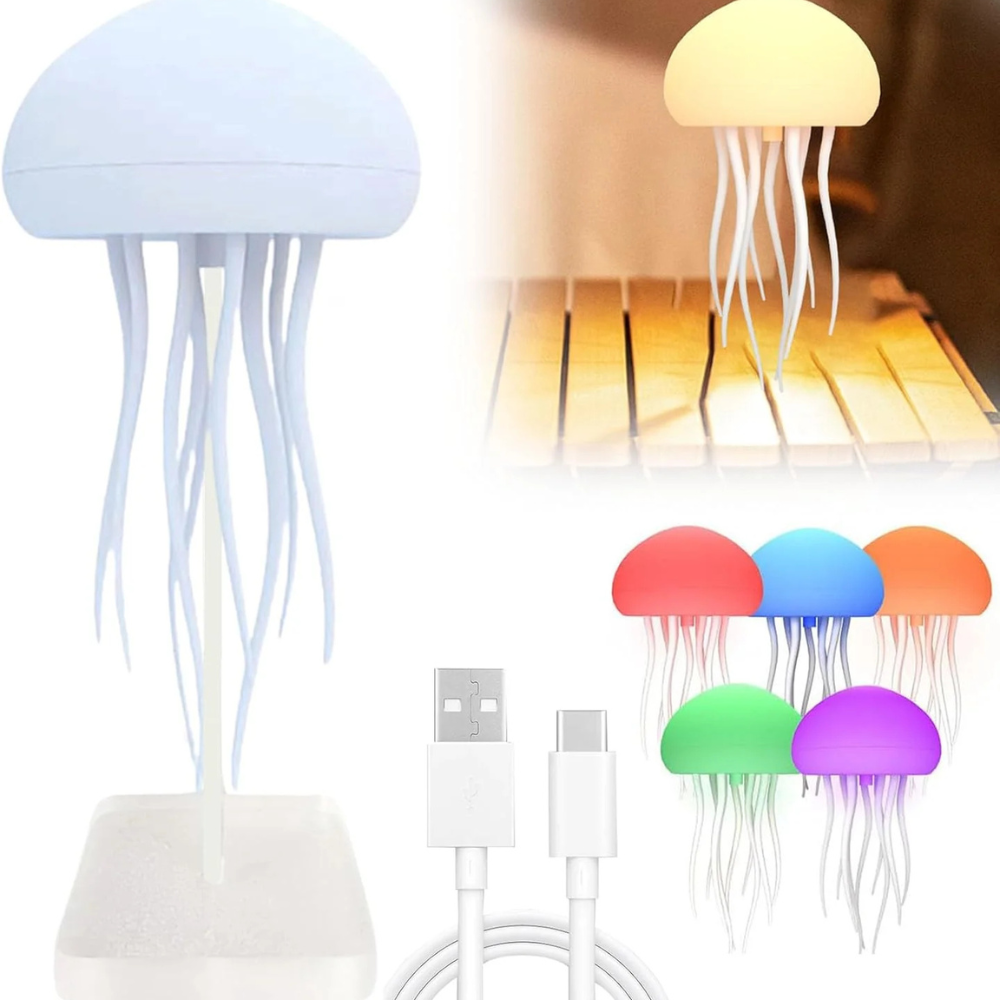 LED Tischlampe Quallen Design Nachtlicht USB Silikon Leuchte