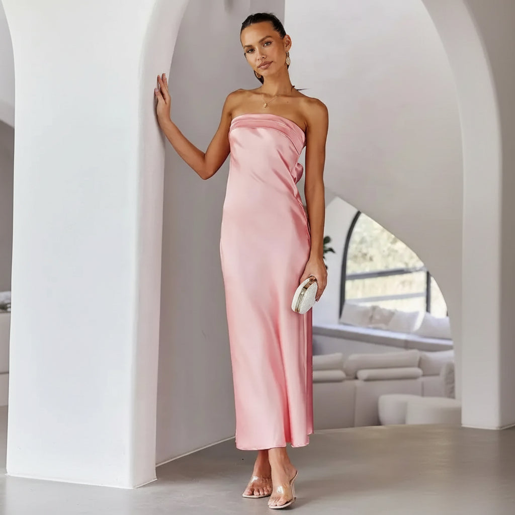 Women's Summer Dress Long Tube Dress Floral Wrap Design