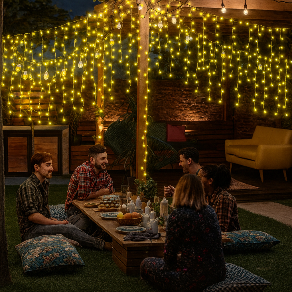 Lichtervorhang Indoor Outdoor LED Dekobeleuchtung Hängeleuchte