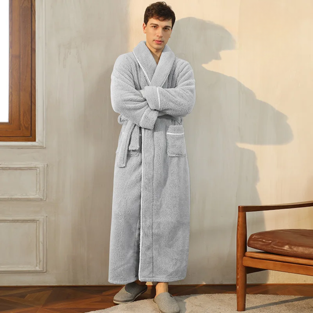Women’s Men’s Flannel Bathrobe Soft Morning Robe Home