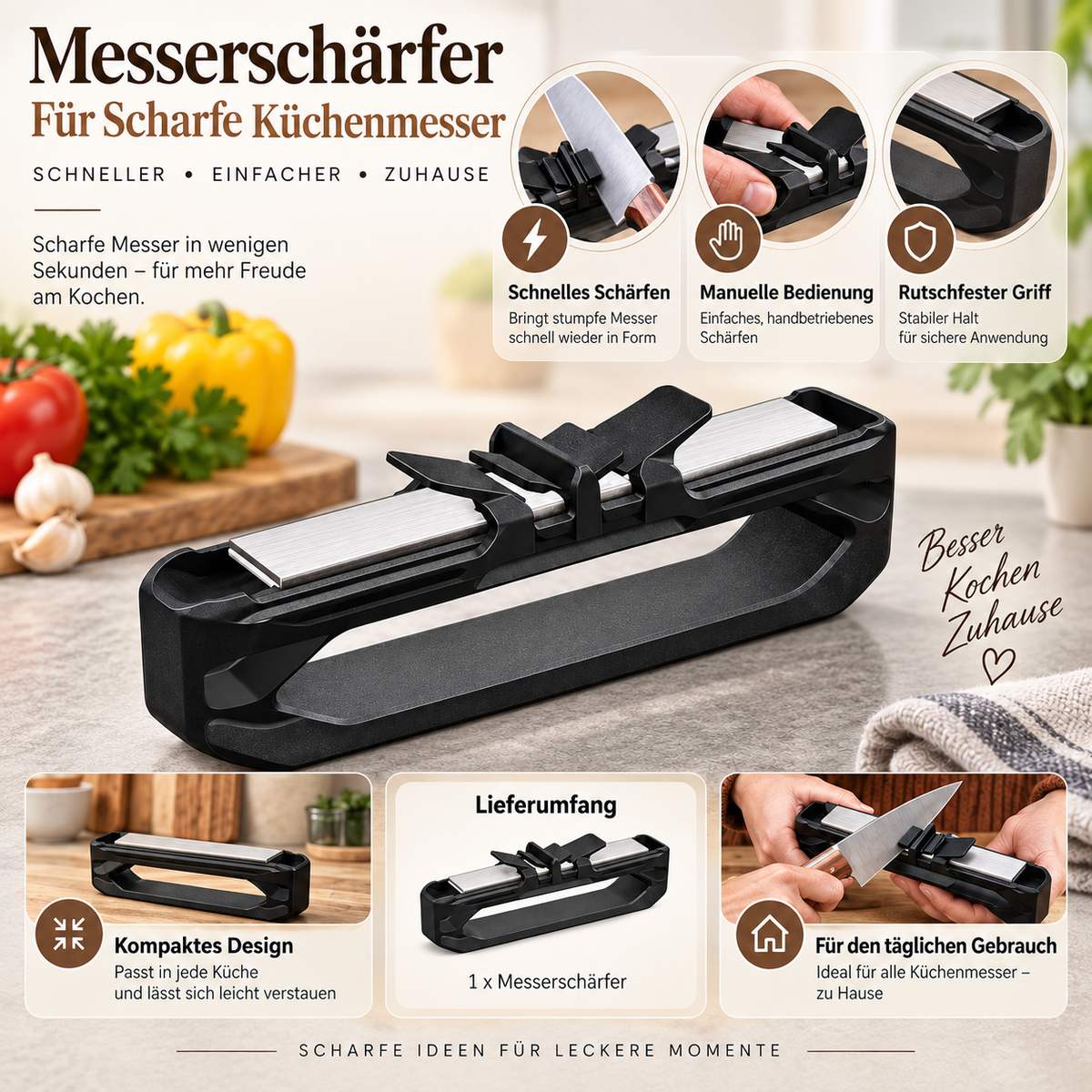 Messerschärfer Für Scharfe Küchenmesser Schneller Zuhause