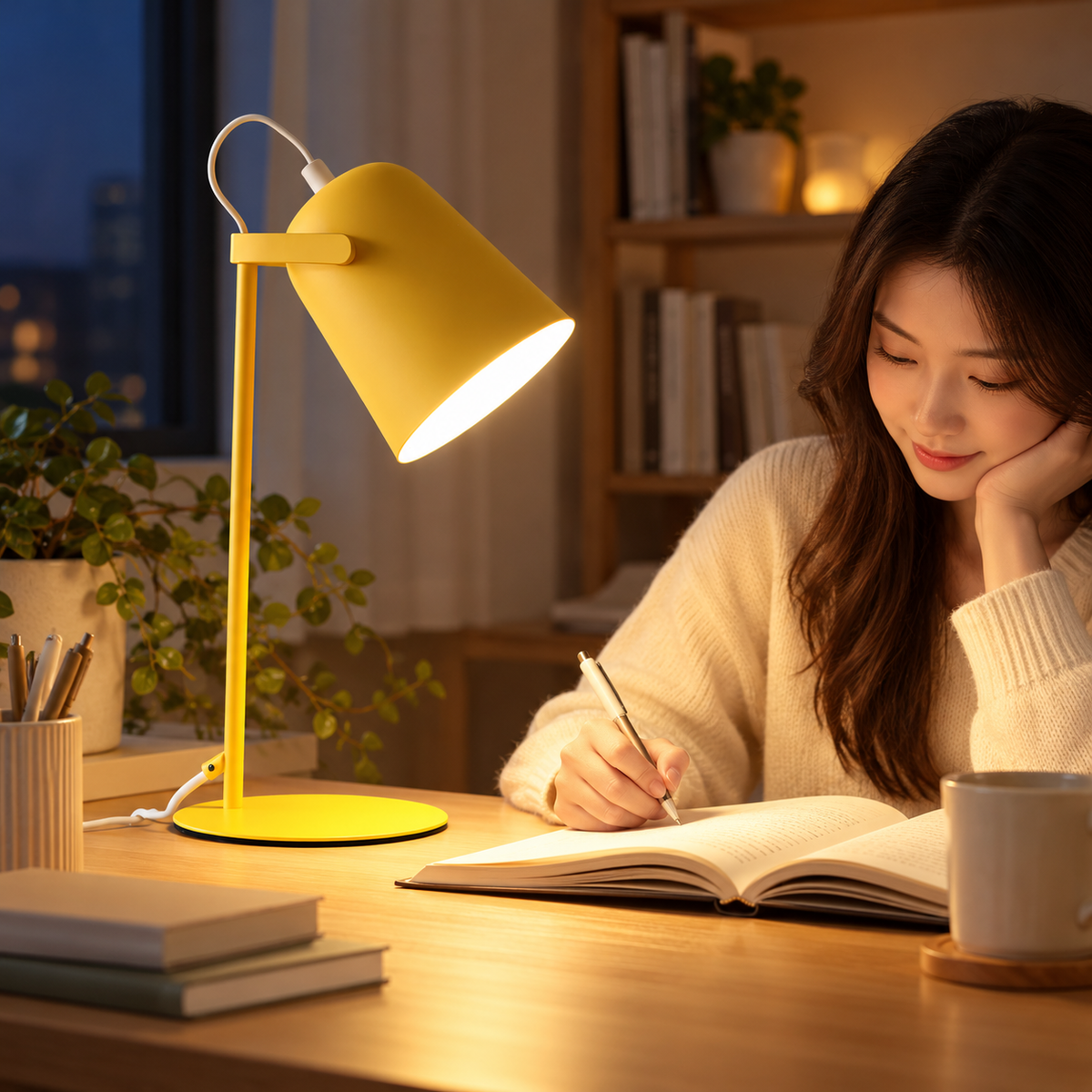 Moderne Schreibtischlampe Für Studenten Konischer Schirm LED