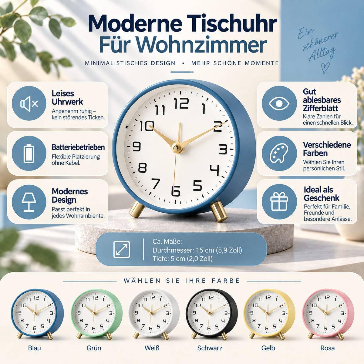 Moderne Tischuhr Für Wohnzimmer Minimalistisches Design