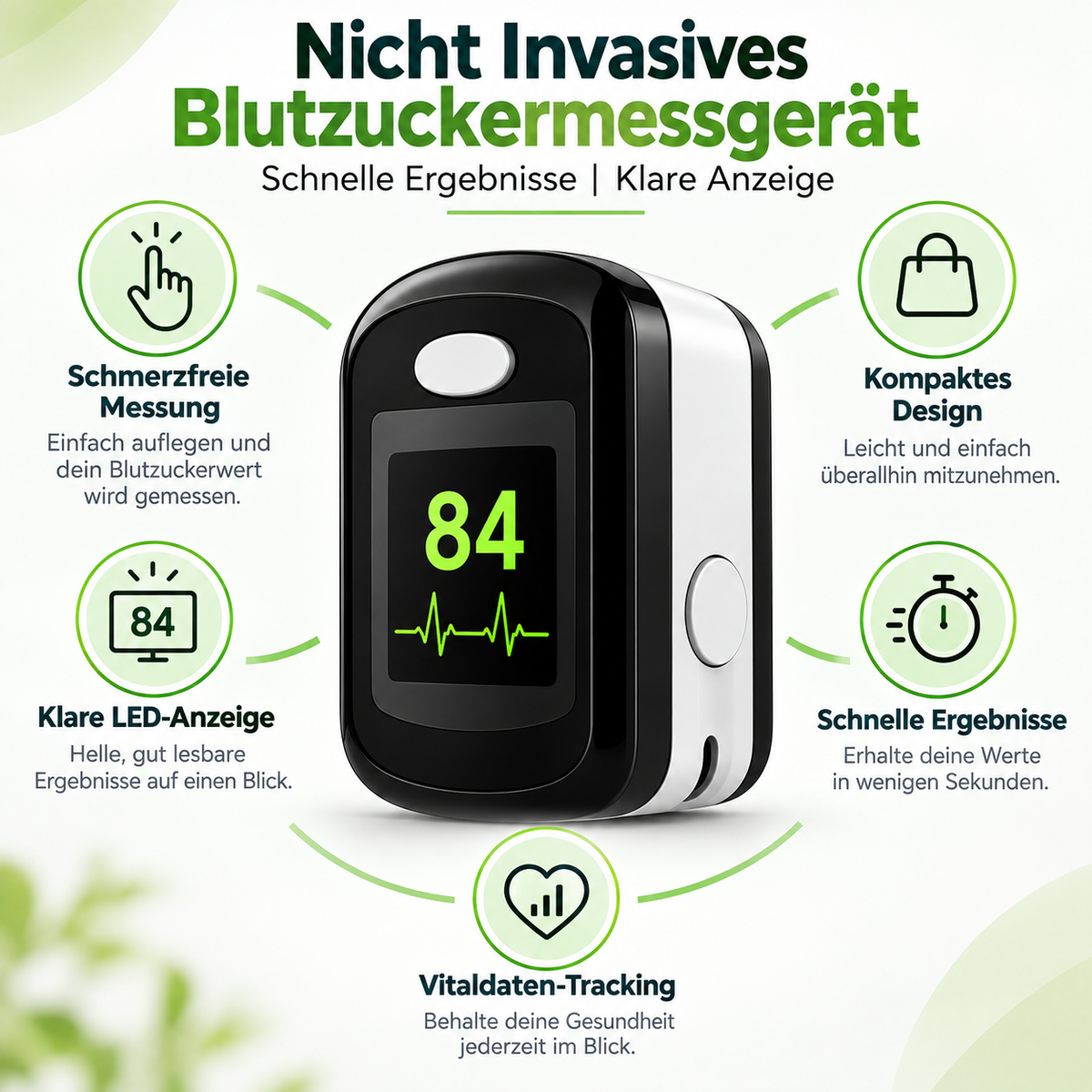 Nicht Invasive Blutzuckermessgerät Schnelle Ergebnisse Anzeige