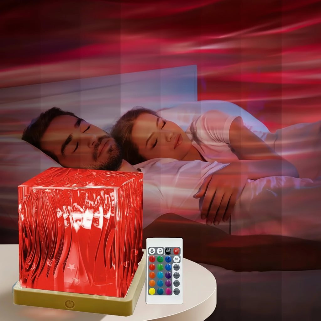 Luce notturna cristallo Aurora RGB dimmerabile con telecomando USB