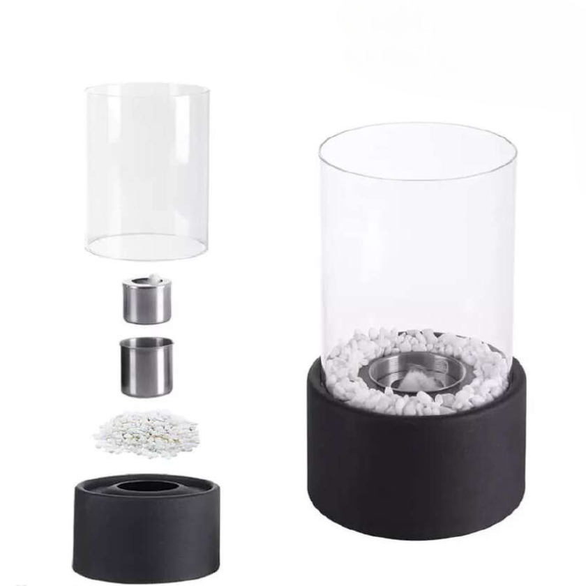 Table Fire Glass Metal Decorative Fire Lamp Modern