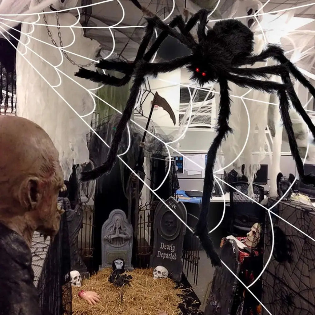 Halloween Dekoration Spinnennetz Riesenspinne Kunststoff