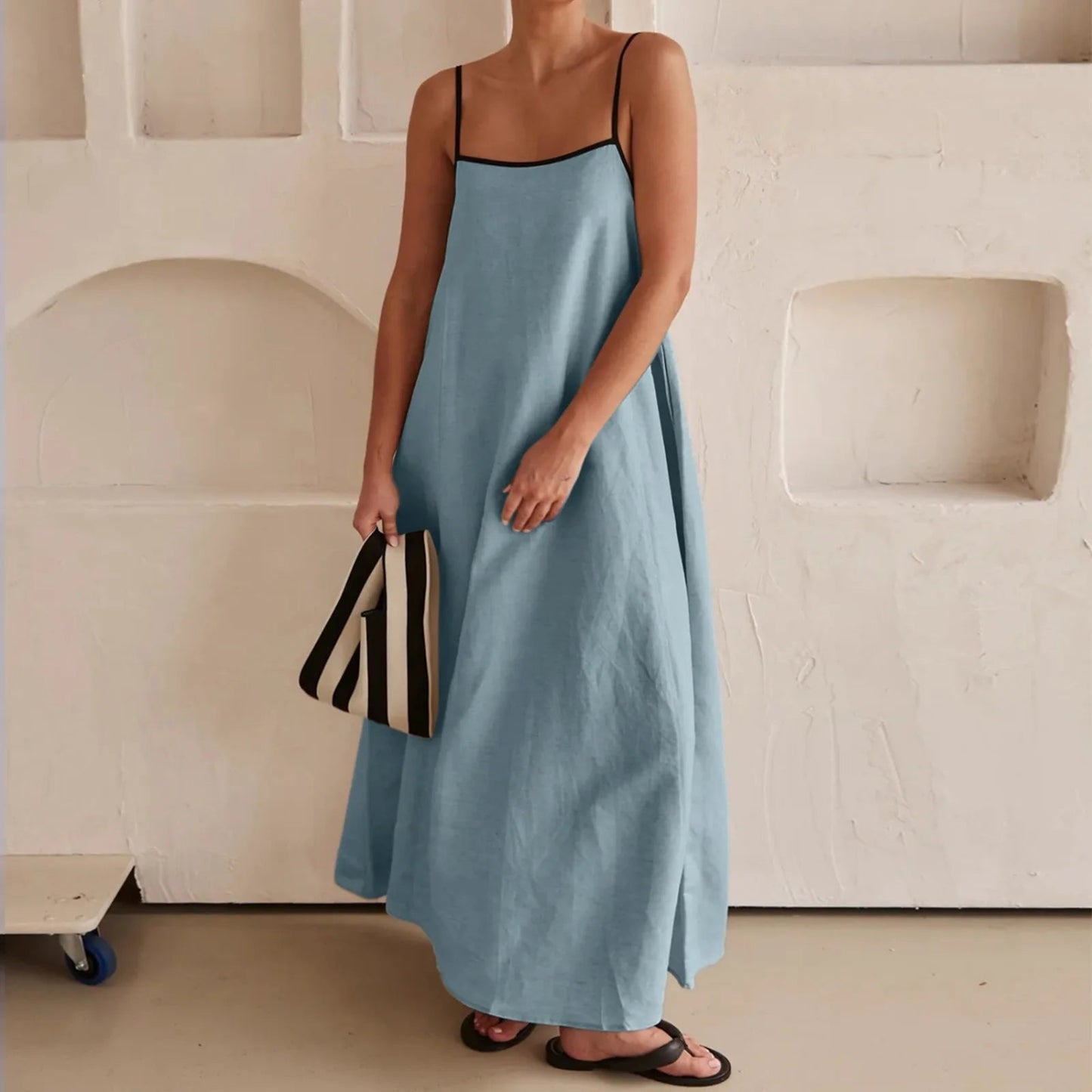 Vestido Verano Mujer Largo Tirantes Suelto Estilo Maxi