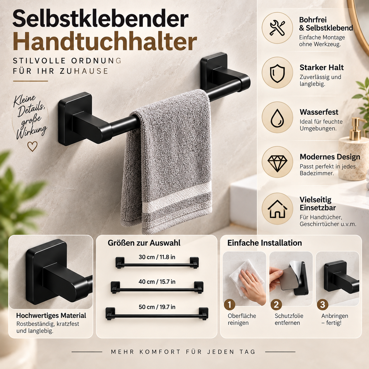 Selbstklebender Handtuchhalter Für Badezimmer