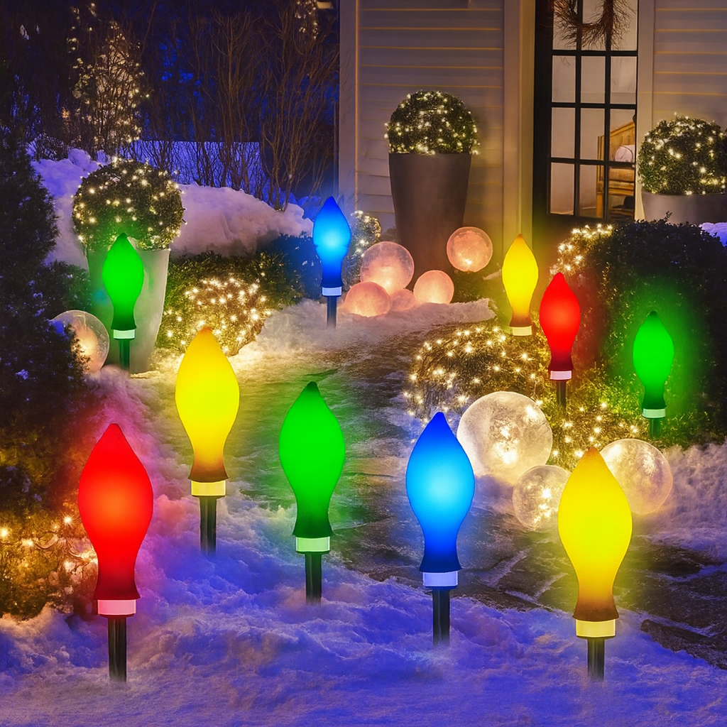 Solar Lights Christmas Decoration Garden Light Plastic Set