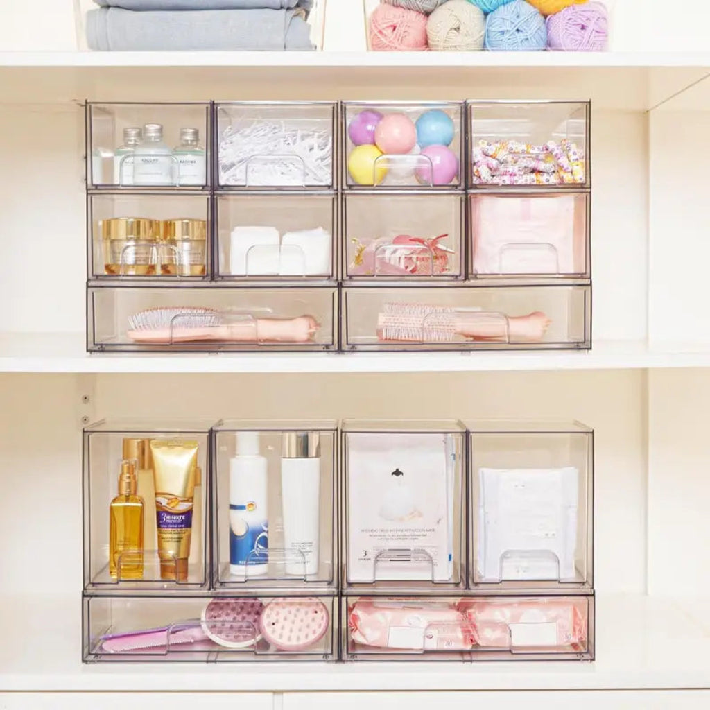 Stackable Acrylic Storage Drawers Organizer Box Set
